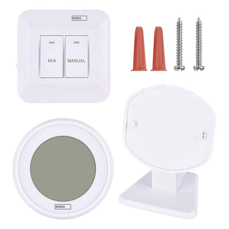 Termostato ambiente manuale senza fili 230V/16A 2xAA bianco