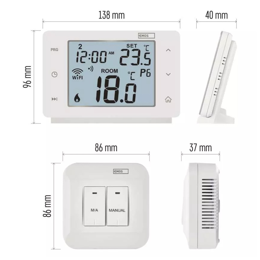 Termostato digitale senza fili GoSmart 230V/16A Wi-FI Tuya