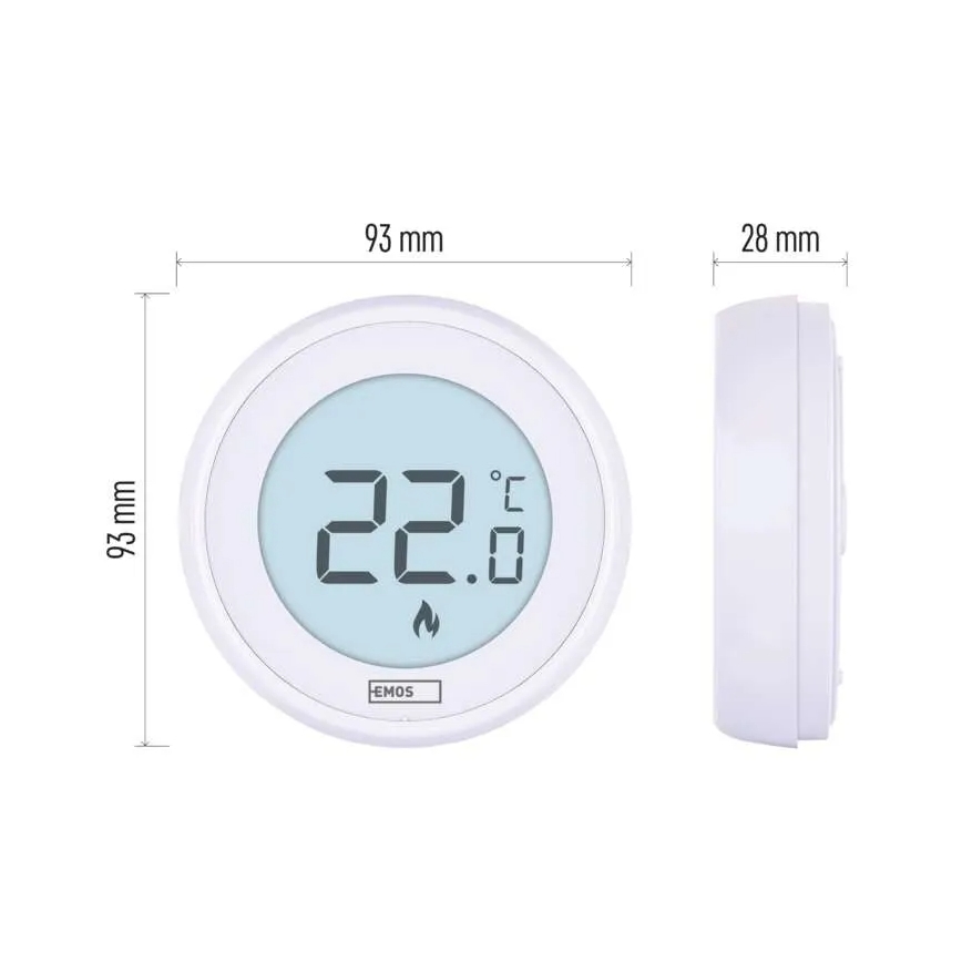 Termostato manuale per ambiente 230V/6A 2xAA bianco