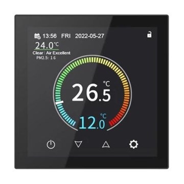 Termostato per installazione ad incasso 230 V, nero, Wi‑Fi compatibile con Tuya