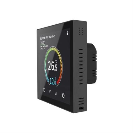Termostato per installazione ad incasso 230 V, nero, Wi‑Fi compatibile con Tuya