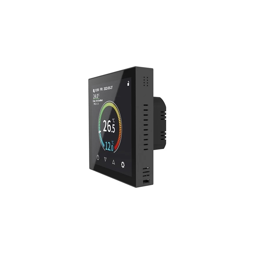 Termostato per installazione ad incasso 230 V, nero, Wi‑Fi compatibile con Tuya