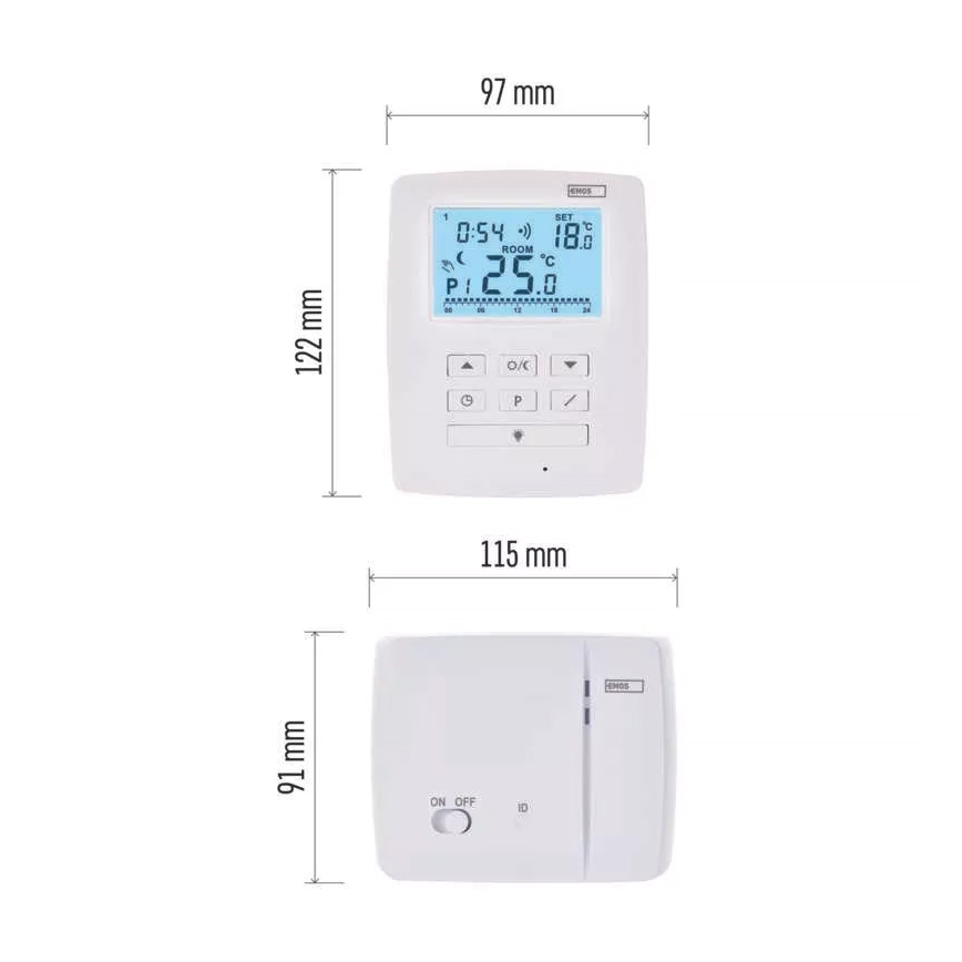 Termostato programmabile 230V+2xAA
