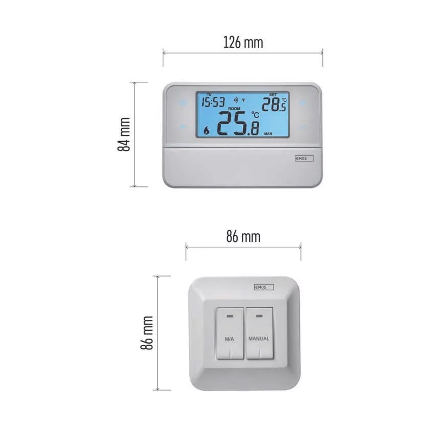 Termostato programmabile 230V + 2xAA