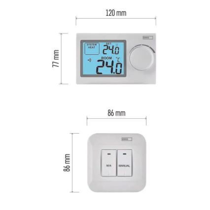 Termostato wireless 2xAAA