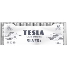 Tesla Batteries - 10 pz Batteria alcalina AA SILVER+ 1,5V