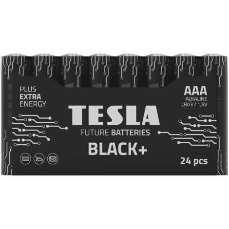 Tesla Batteries - 24 pz Batteria alcalina AAA BLACK+ 1,5V