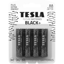 Tesla Batteries - 4 pz Batteria alcalina AA BLACK+ 1,5V