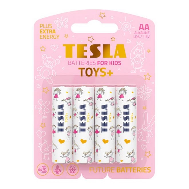 Tesla Batteries - 4 pz Batteria alcalina AA TOYS+ 1,5V 2900 mAh