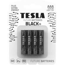Tesla Batteries - 4 pz Batteria alcalina AAA BLACK+ 1,5V