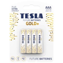 Tesla Batteries - 4 pz Batteria alcalina AAA GOLD+ 1,5V