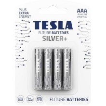 Tesla Batteries - 4 pz Batteria alcalina AAA SILVER+ 1,5V