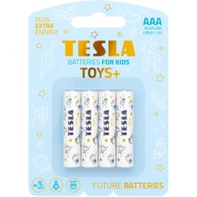 Tesla Batteries - 4 pz Batteria alcalina AAA TOYS+ 1,5V