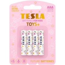 Tesla Batteries - 4 pz Batteria alcalina AAA TOYS+ 1,5V