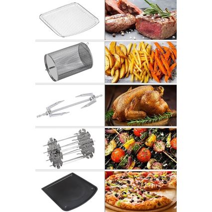 TESLA Electronics AirCook & Grill - Friggitrice ad aria digitale multifunzione intelligente 12 l 1800W/230V Wi-Fi