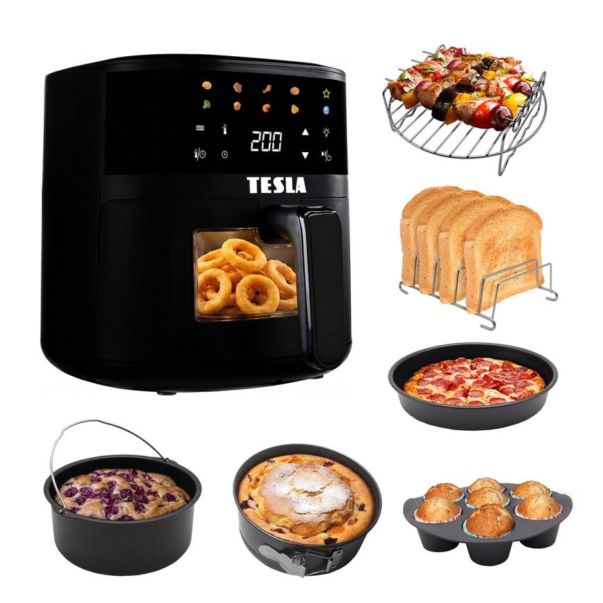 TESLA Electronics AirCook - Friggitrice ad aria 4,4 l 1450W/230V nera