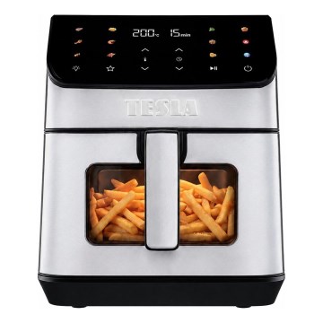 TESLA Electronics AirCook - Friggitrice ad aria 6,5 l 2100W/230V cromo opaco/nero