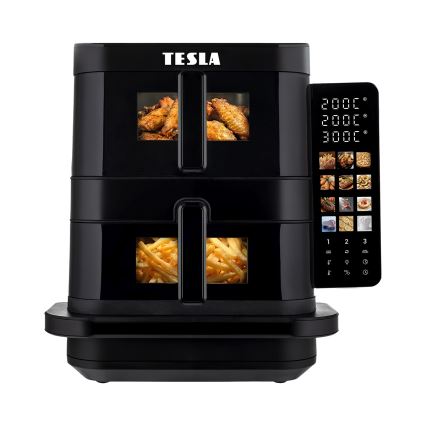 TESLA Electronics AirCook - Friggitrice ad aria a tre zone 14,5 l 2800W/230V nera