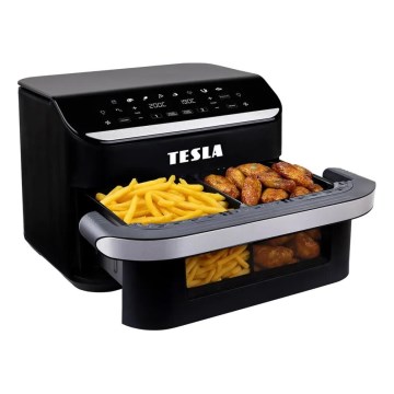 TESLA Electronics AirCook - Friggitrice ad aria calda digitale doppia multifunzione 10 l 2400W/230V