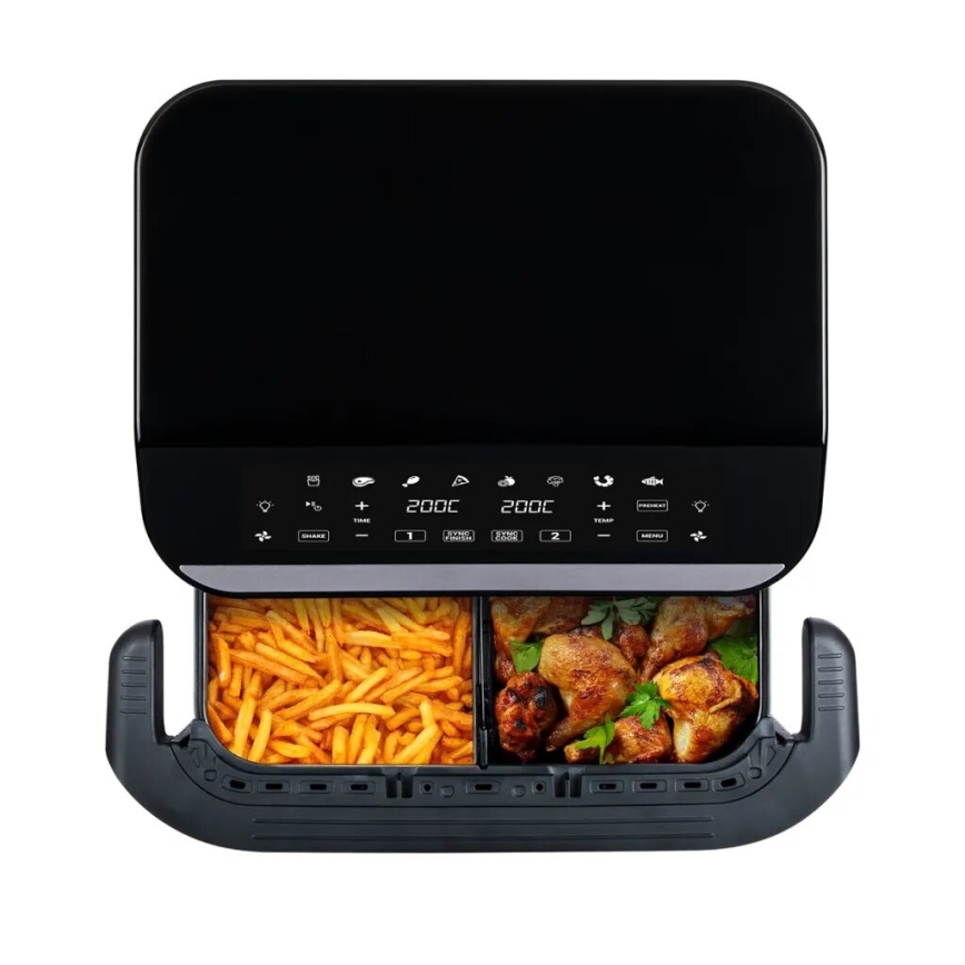 TESLA Electronics AirCook - Friggitrice ad aria calda digitale doppia multifunzione 10 l 2400W/230V