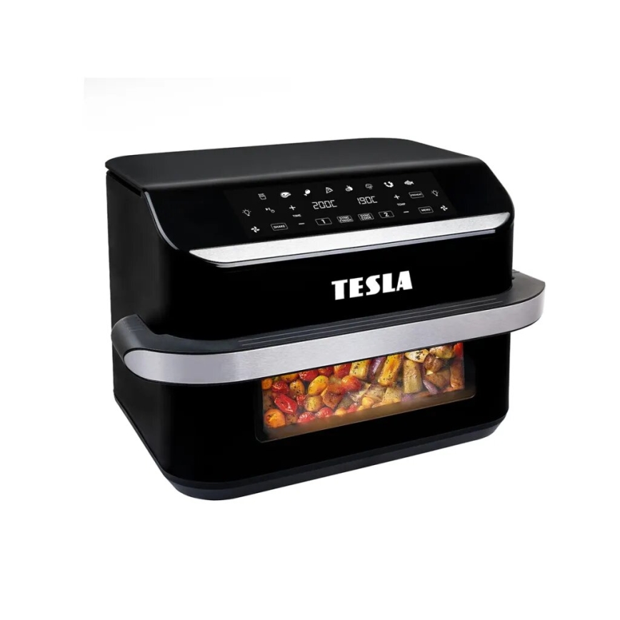 TESLA Electronics AirCook - Friggitrice ad aria calda digitale doppia multifunzione 10 l 2400W/230V