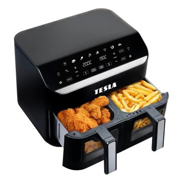 TESLA Electronics AirCook - Friggitrice ad aria calda digitale doppia multifunzione 9 l 2400W/230V