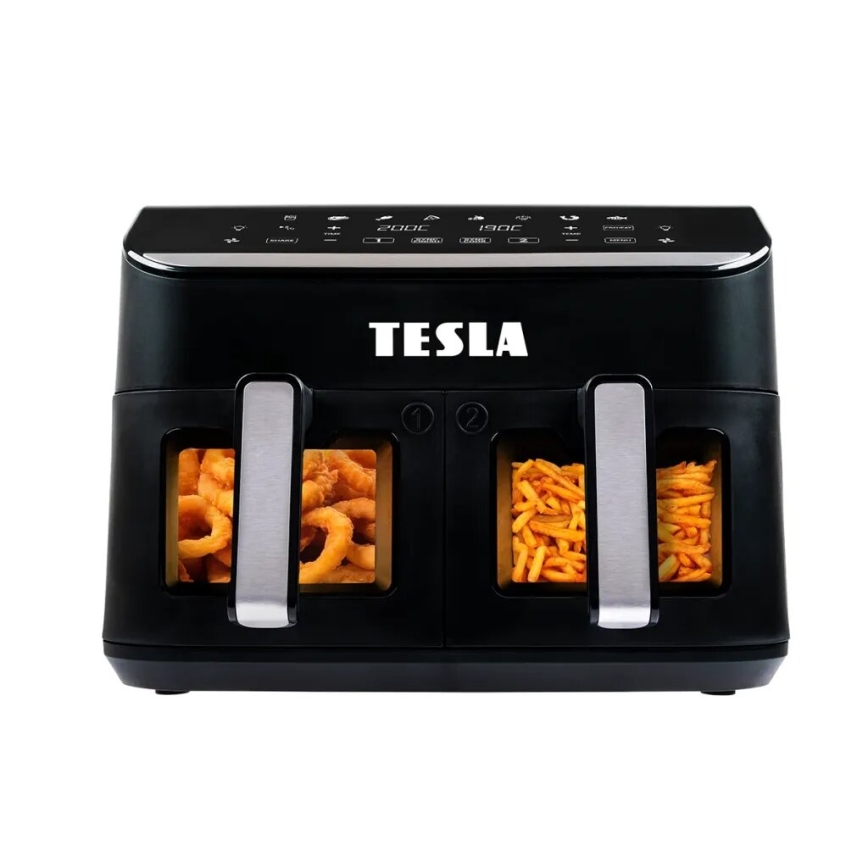 TESLA Electronics AirCook - Friggitrice ad aria calda digitale doppia multifunzione 9 l 2400W/230V