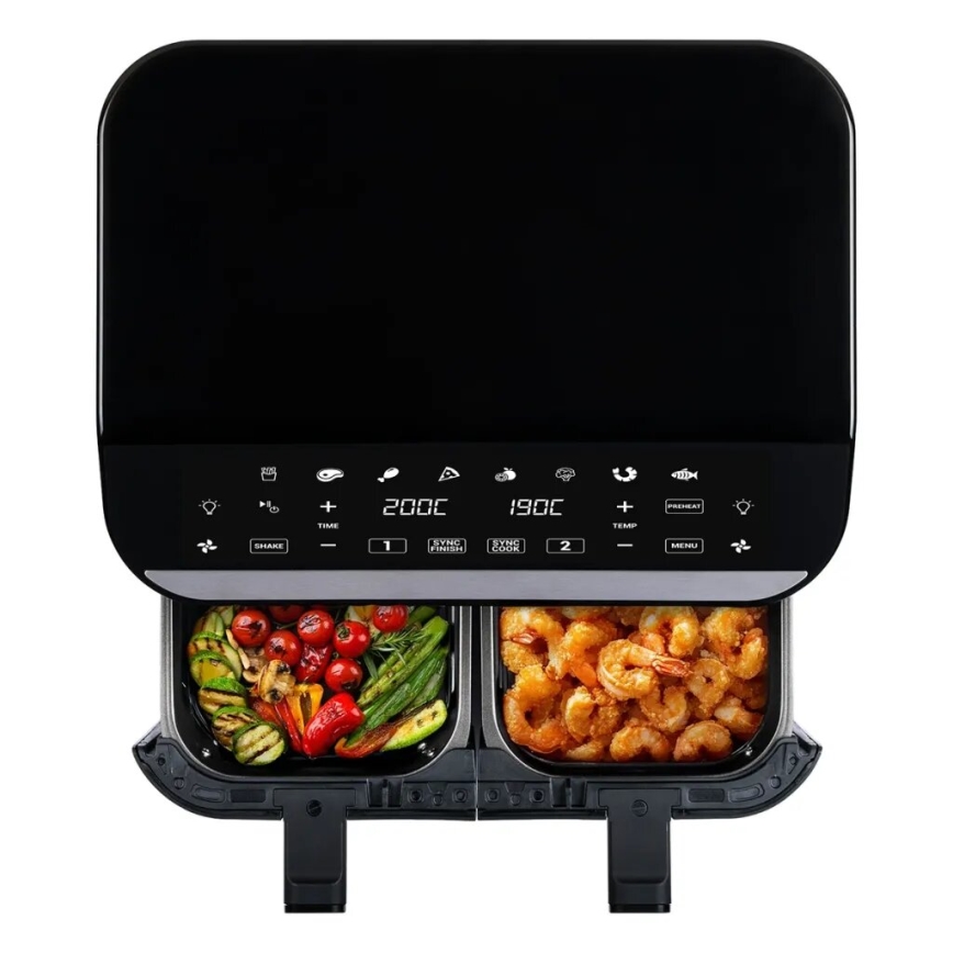 TESLA Electronics AirCook - Friggitrice ad aria calda digitale doppia multifunzione 9 l 2400W/230V
