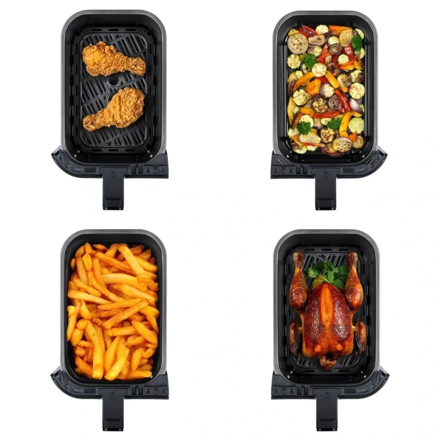 TESLA Electronics AirCook - Friggitrice ad aria calda digitale doppia multifunzione 9 l 2400W/230V