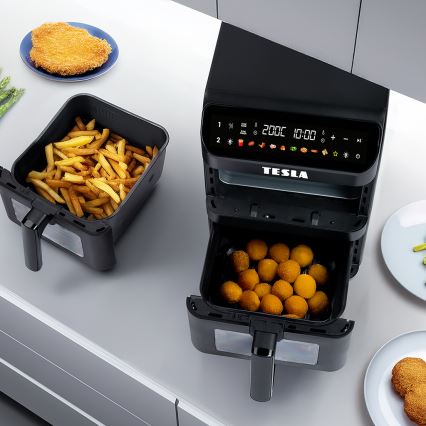 TESLA Electronics AirCook - Friggitrice ad aria digitale multifunzionale 11 l 2800W/230V nera