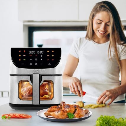TESLA Electronics AirCook - Friggitrice digitale multifunzionale intelligente ad aria calda 9 l 1700W/230V Wi-Fi