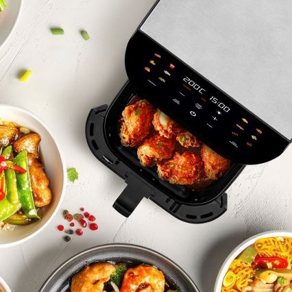 TESLA Electronics AirCook - Friggitrice digitale multifunzionale intelligente ad aria calda 9 l 1700W/230V Wi-Fi