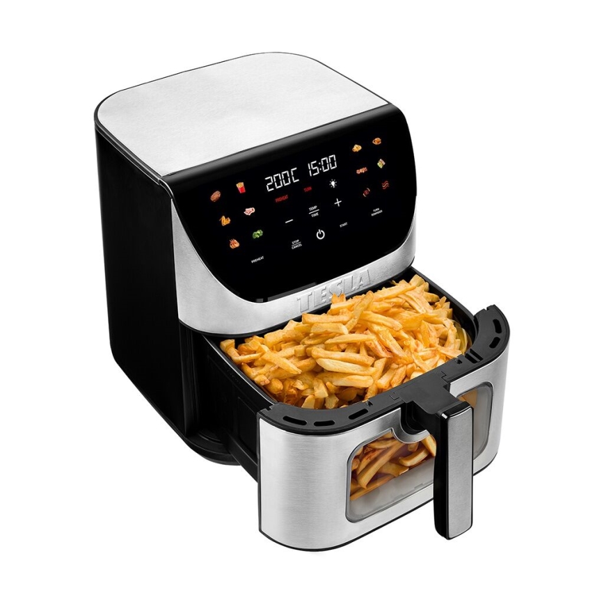 TESLA Electronics AirCook - Friggitrice digitale multifunzionale intelligente ad aria calda 9 l 1700W/230V Wi-Fi