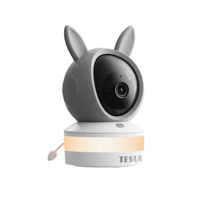 TESLA Electronics Bambino - Baby monitor intelligente 4 MP 2560p 5V Wi‑Fi Tuya grigio/bianco