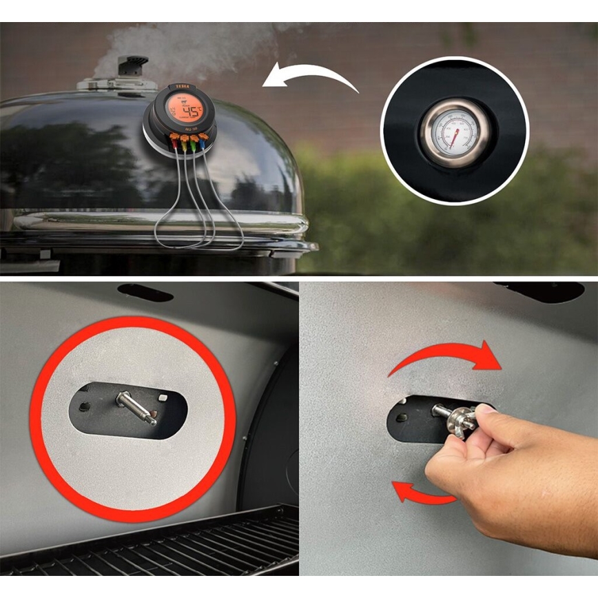 TESLA Electronics Cook - Termometro digitale per carne con sonda 0-400 °C 2xAA IP65
