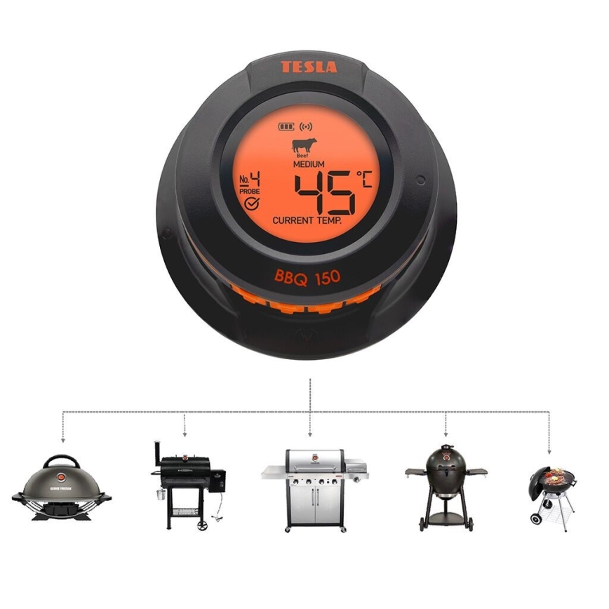 TESLA Electronics Cook - Termometro digitale per carne con sonda 0-400 °C 2xAA IP65