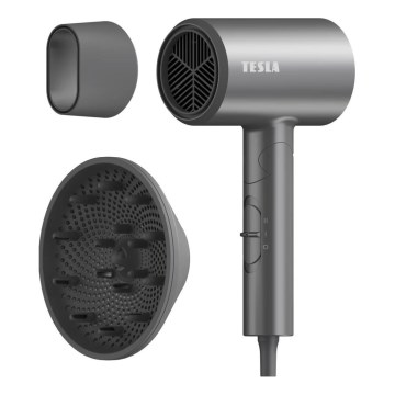 TESLA Electronics MyCare - Asciugacapelli pieghevole 1800 W/230 V grigio