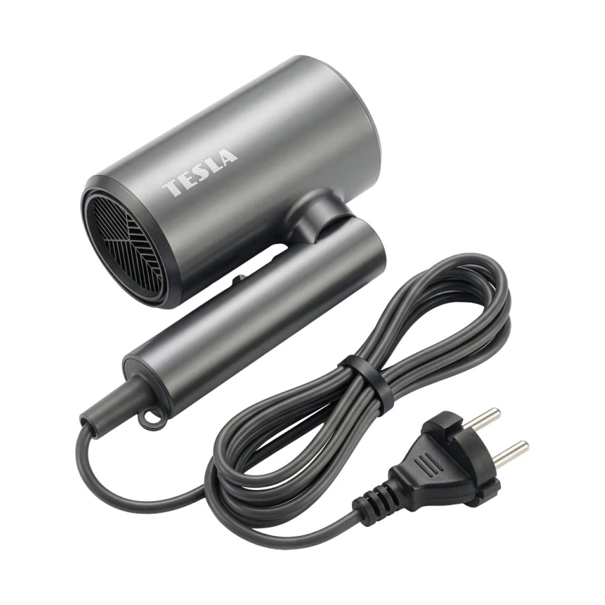 TESLA Electronics MyCare - Asciugacapelli pieghevole 1800 W/230 V grigio