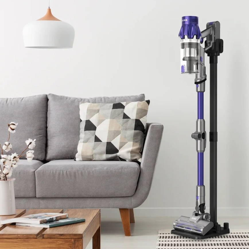TESLA Electronics PureStar - Aspirapolvere a batteria flessibile 2in1 250W/2200 mAh grigio/viola