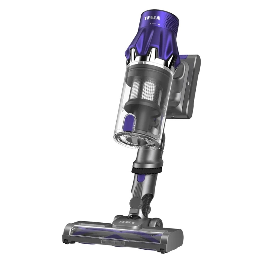 TESLA Electronics PureStar - Aspirapolvere a batteria flessibile 2in1 250W/2200 mAh grigio/viola