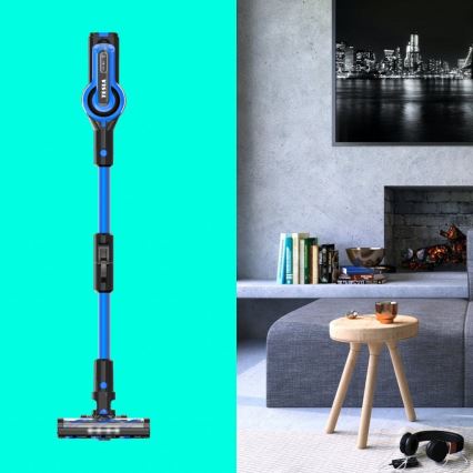 TESLA Electronics PureStar - Aspirapolvere portatile a bastone 2in1 300W/2200 mAh 29,6V blu/nero