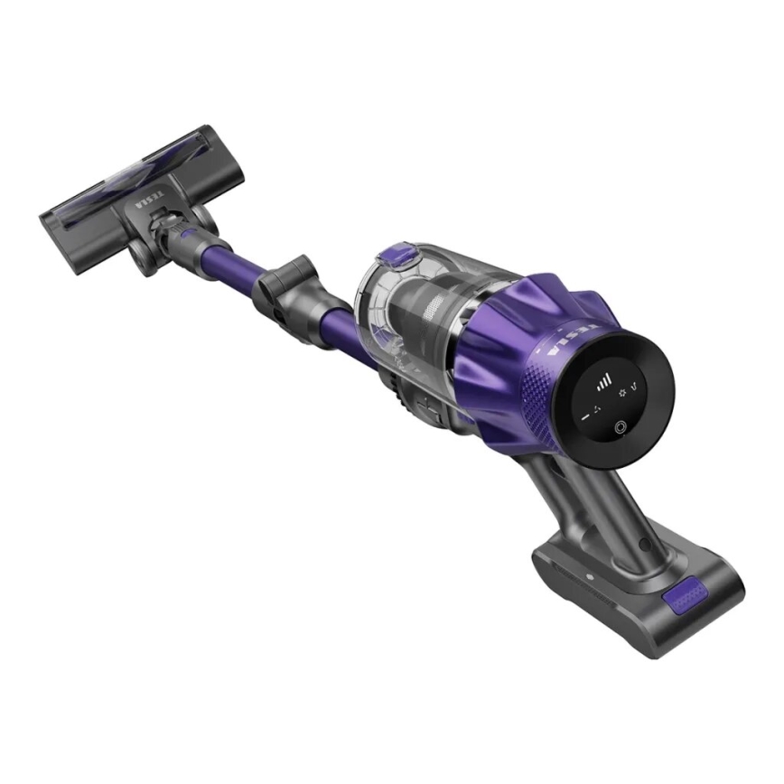 TESLA Electronics PureStar - Aspirapolvere a bastone wireless flessibile 2 in 1 250W/2200 mAh grigio/viola