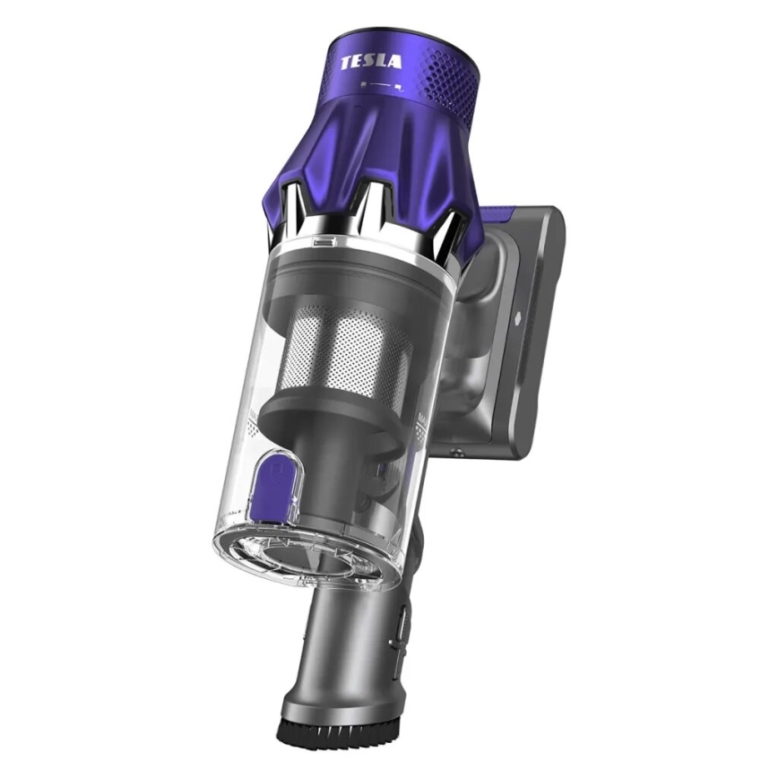 TESLA Electronics PureStar - Aspirapolvere a bastone wireless flessibile 2 in 1 250W/2200 mAh grigio/viola