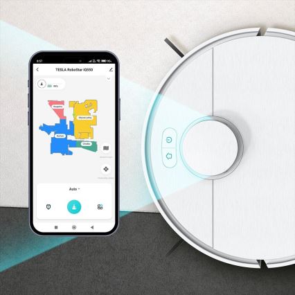 TESLA Electronics RoboStar - Aspirapolvere robot smart 2in1 2550 mAh Wi-Fi bianco