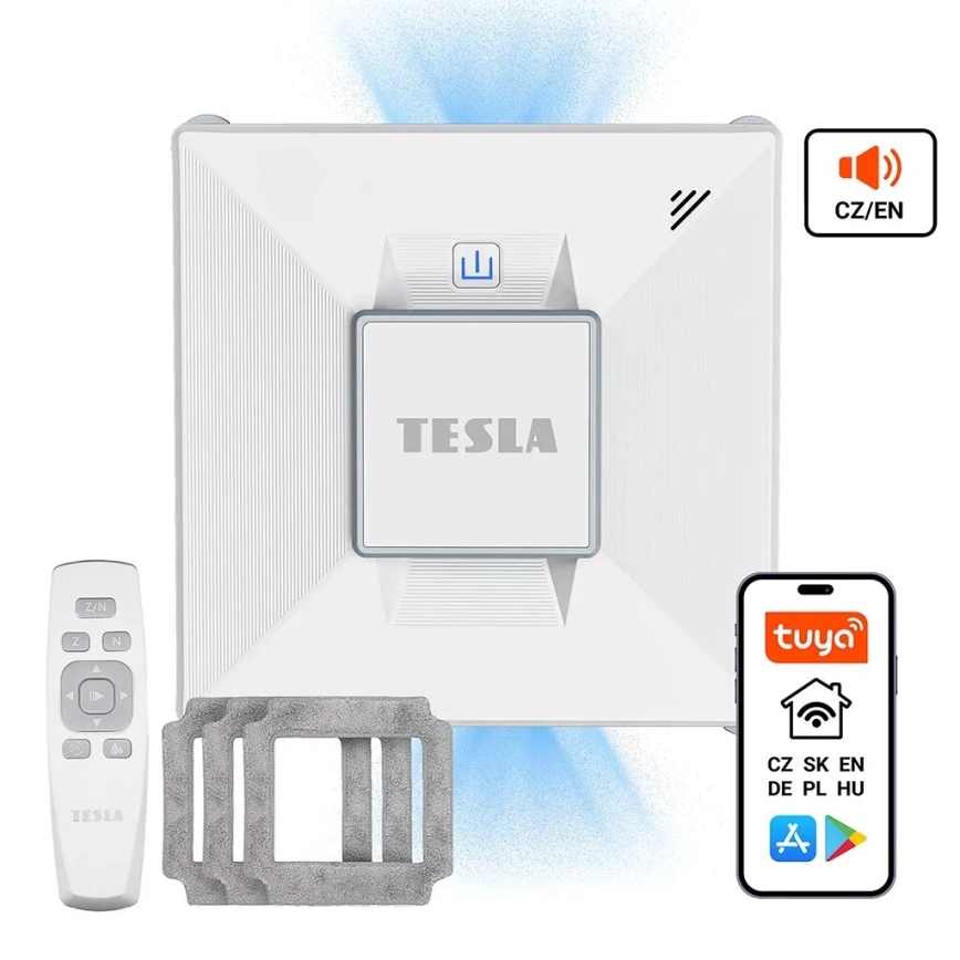 TESLA Electronics RoboStar-Pulitore per finestre con spruzzatore d'acqua 72W/230V/650 mAh Wi-Fi+Telecomando