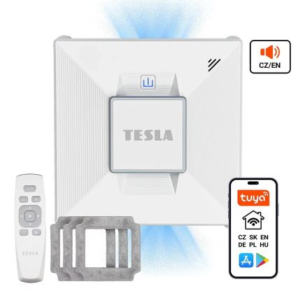 TESLA Electronics RoboStar - Pulitore intelligente per vetri con nebulizzazione d'acqua 72W/230V/650 mAh Wi-Fi + telecomando