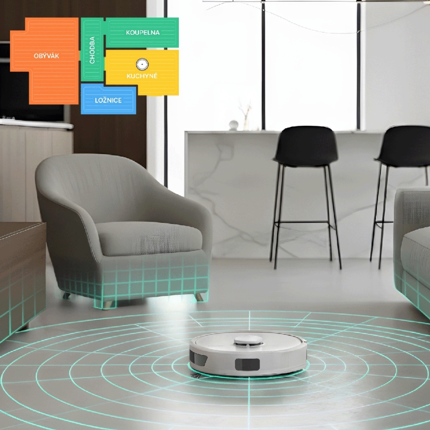 TESLA Electronics RoboStar - Robot aspirapolvere intelligente 2-in-1, 3200 mAh, Wi‑Fi, bianco