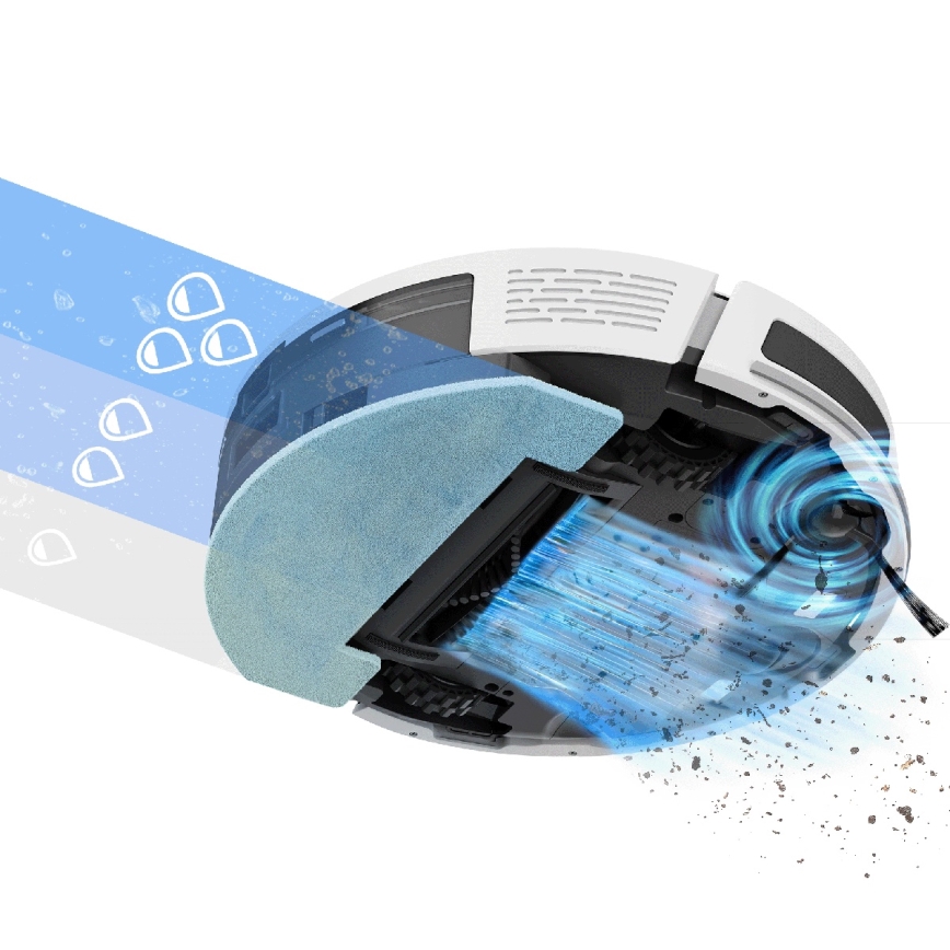 TESLA Electronics RoboStar - Robot aspirapolvere intelligente 2-in-1, 3200 mAh, Wi‑Fi, bianco