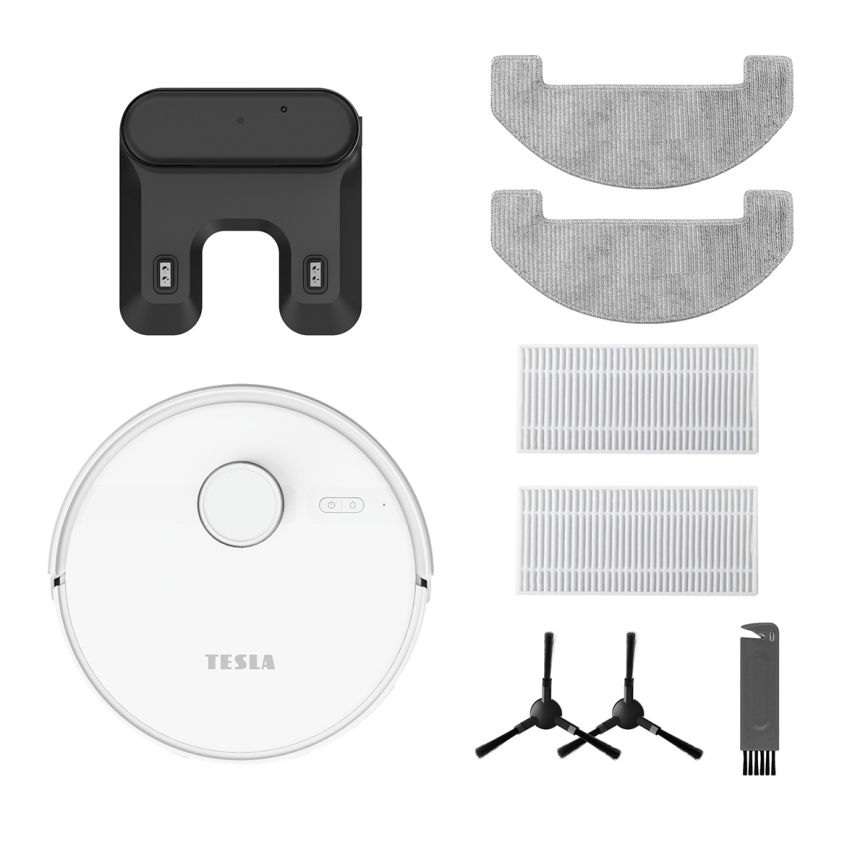 TESLA Electronics RoboStar - Robot aspirapolvere intelligente 2-in-1, 3200 mAh, Wi‑Fi, bianco