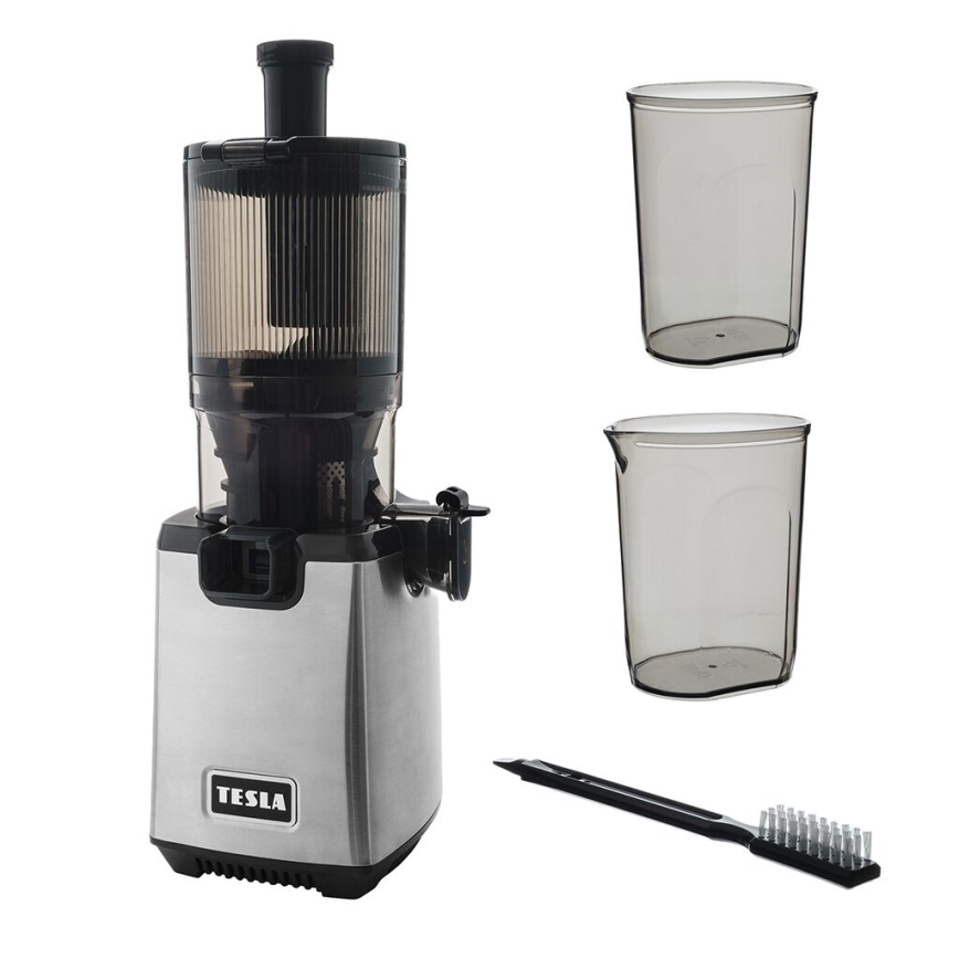 TESLA Electronics SlowJuicer Deluxe - Spremiagrumi a bassa velocità 250W/230V acciaio inossidabile/nero